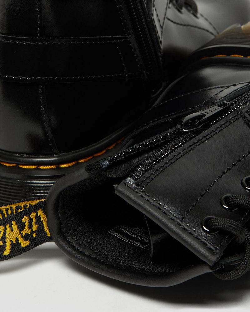 Dr Martens Junior 1460 Harness Leren Vrijetijdslaarzen Kinderen Zwart | NL 162UZG